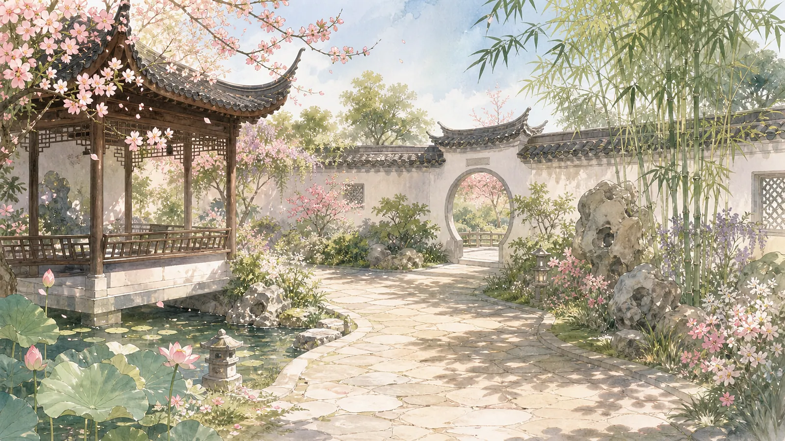 《风筝误》詹府花园场景