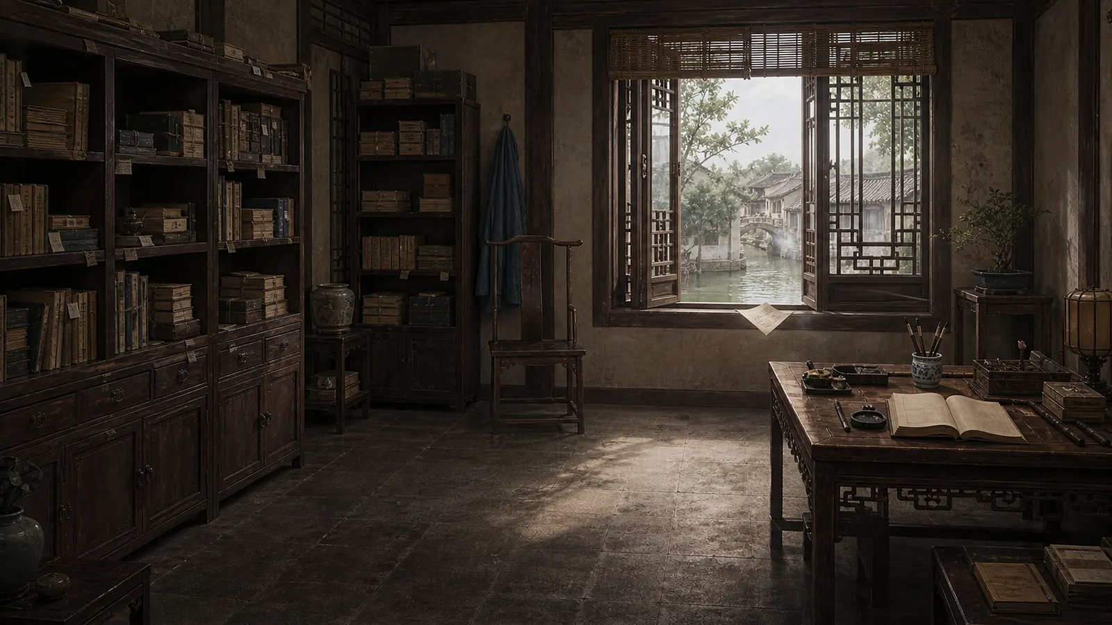 《清忠谱》周顺昌书斋场景